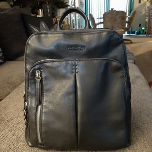 "American leather Co." Black leather backpack